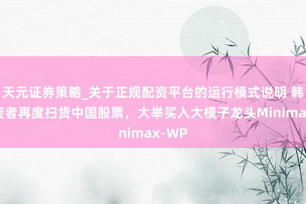 天元证券策略_关于正规配资平台的运行模式说明 韩国投资者再度扫货中国股票，大举买入大模子龙头Minimax-WP