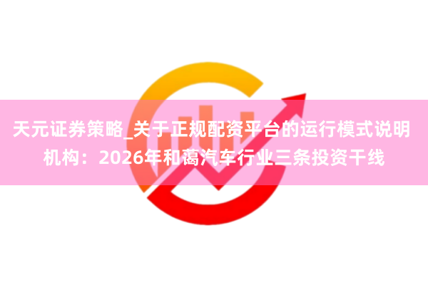 天元证券策略_关于正规配资平台的运行模式说明 机构：2026年和蔼汽车行业三条投资干线